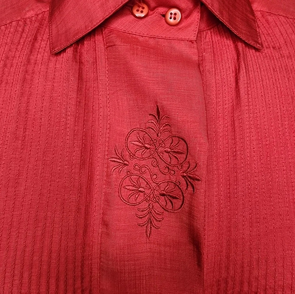 Vintage Yves St. Clair Red Button Up Blouse - Picture 2 of 10